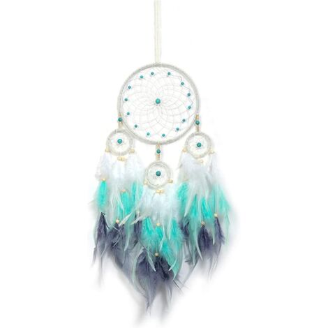 Attrape-rêves lumineux à LED, grand attrape-rêves décoratif avec plumes, décoration de fête pour filles, enfants et ami