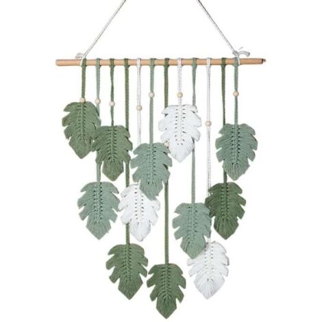 Attrape-rêves - Suspension décorative - Vert - 50 cm - Fait main - Pour intérieur