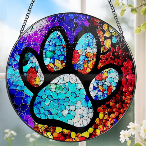 Attrape-soleil 9 cm vitrail – Décoration intérieure pour fenêtre, mur ou porte, idée cadeau Noël femme homme
