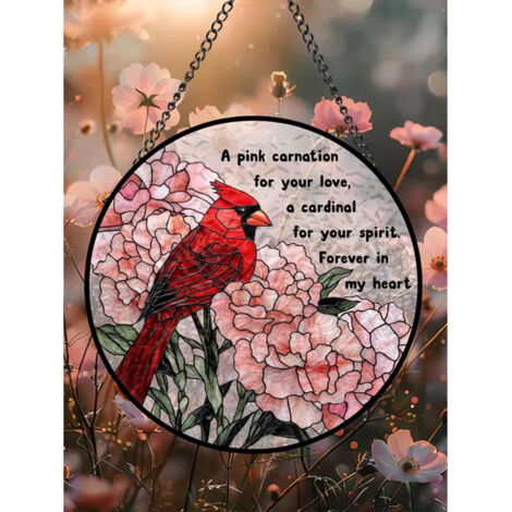 Attrape-soleil cardinal fleurs 15 cm, décoration maison