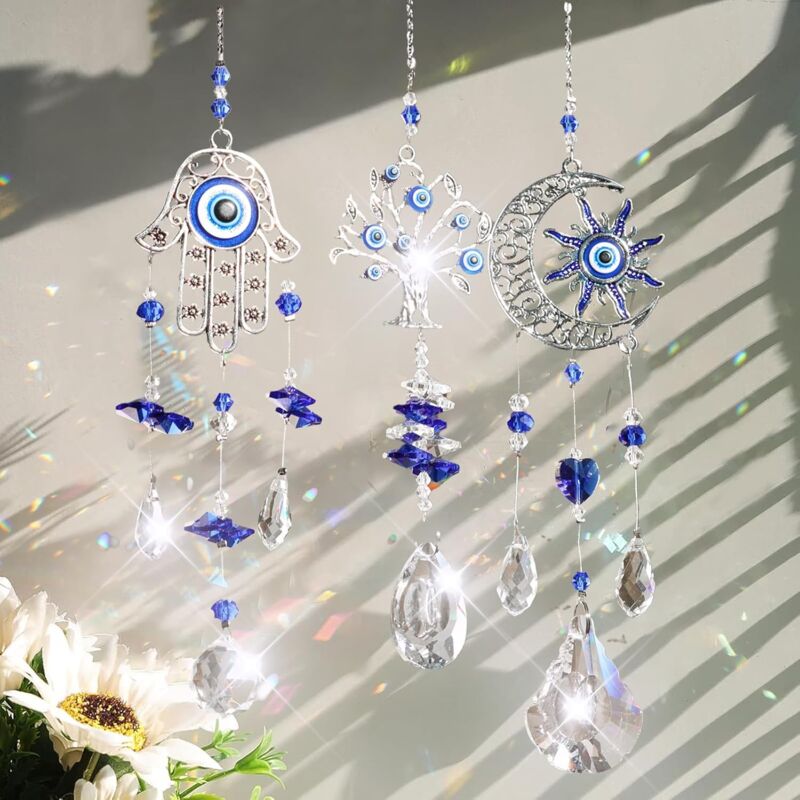 Attrape Soleil Cristal Suspendu,Rainbow Suncatcher,Cristal Ornement Capteur,Boule de Cristal Décoration,Suncatcher,pour Arbre de Noël Mariage Fête