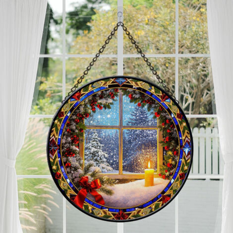 Attrape-soleil en verre coloré 30 cm – Suspension décorative
