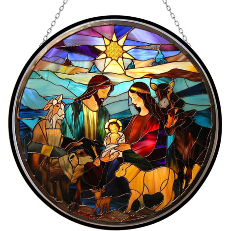 Attrape-soleil en verre peint 15 cm – Suspension décorative
