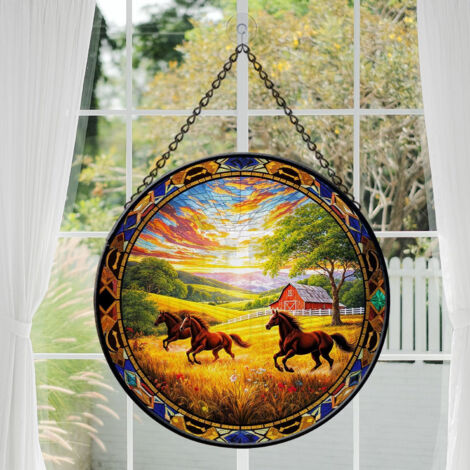 Attrape-soleil en vitrail – Décoration suspendue 12.5 cm