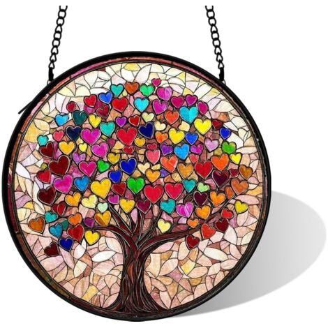 Attrape-soleil en vitrail pour décoration intérieure, diamètre: 9 cm