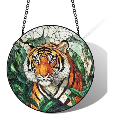 Attrape-soleil oiseau vitrail 9 cm décoration fenêtre suspendue animal décoratif cadeau intérieur