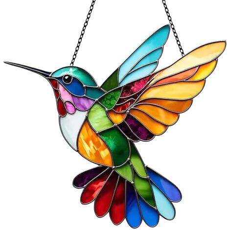 Attrape Soleil, Suspension Suncatcher de Colibri, Coloré Attrape lumière en Acrylique, Décor de Suspension Oiseaux Décoration Murale, pour Chambre, Salon, Balcon, Décoration Jardin