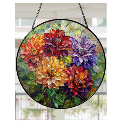 Attrape-soleil vitrail 20 cm, décoration vitrail maison