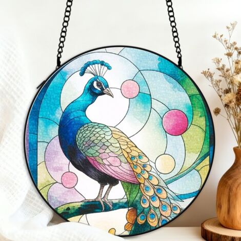 Attrape-soleil vitrail cheval 20 cm décoration suspendue fenêtre animal lumineux cadeau Noël