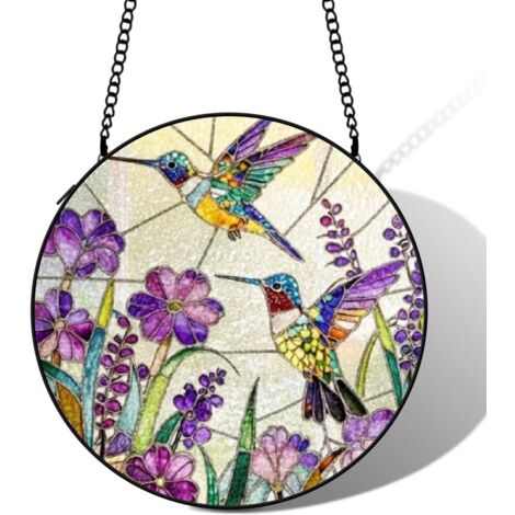 Attrape-soleil vitrail colibri 20 cm décoration suspendue fenêtre cadeau Noël femme