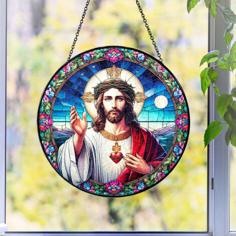 Attrape-soleil vitrail – Décoration maison élégante, Diamètre : 9 cm