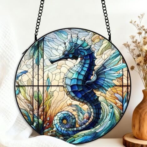 Attrape-soleil vitrail hibou 20 cm décoration suspendue fenêtre animal lumineux cadeau Noël