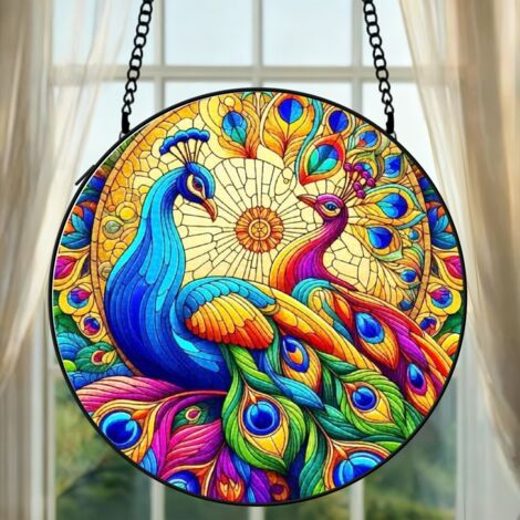 Attrape-soleil vitrail papillon 20 cm décoration suspendue fenêtre animal coloré cadeau Noël