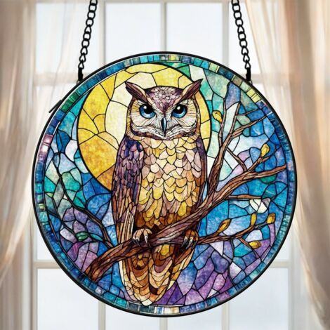 Attrape-soleil vitrail papillon 20 cm décoration suspendue fenêtre animal coloré cadeau Noël