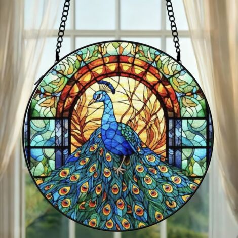 Attrape-soleil vitrail papillon 20 cm décoration suspendue fenêtre animal coloré cadeau Noël