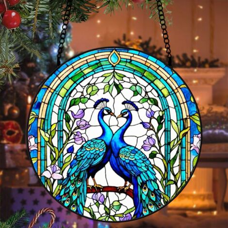 Attrape-soleil vitrail poisson 20 cm décoration suspendue fenêtre animal lumineux cadeau Noël