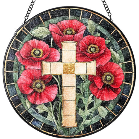 Attrape-soleil vitrail rond – Décoration maison pour fenêtre, mur ou porte, idée cadeau femme homme, Diamètre : 9 cm
