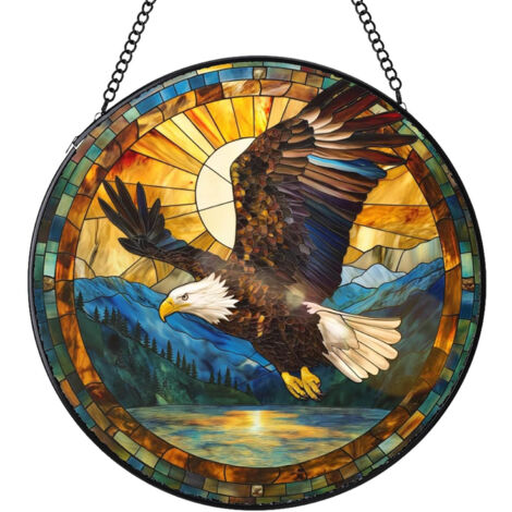 Attrape-soleil vitrail rond – Décoration maison pour porte, mur et fenêtre, idée cadeau femme homme, Diamètre : 9 cm