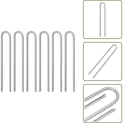 Attrezzature da esterno - vidaXL Picchetti Tenda 6pz a Forma di U 41,5 cm Ø12 mm Acciaio Zincato - Picchetti da campeggio