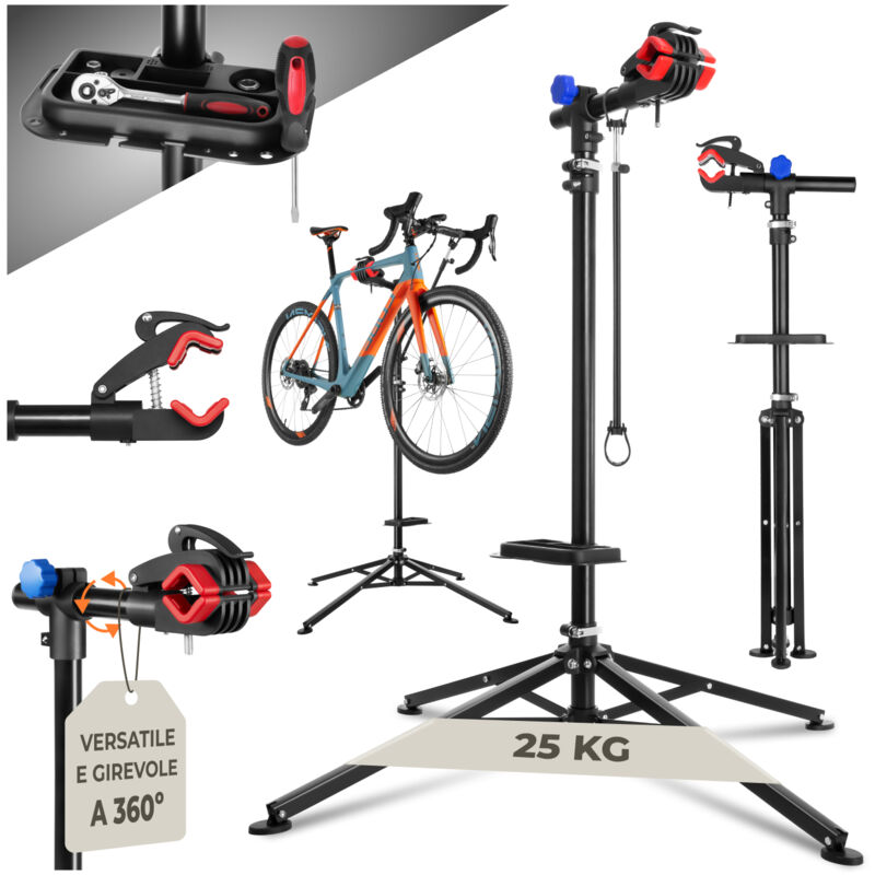 Image of Tectake - Cavalletto per riparazioni/manutenzione bici Philipp - cavalletto manutenzione bici, cavalletto per bici, cavalletto mtb