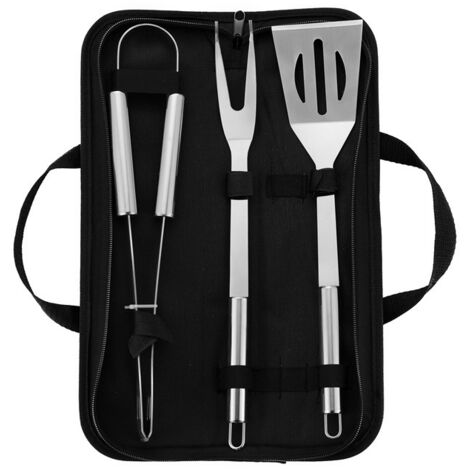 Attrezzi per barbecue, 3 pezzi di accessori per barbecue, kit per barbecue, utensili per barbecue, set di utensili per barbecue, forchette per carne, pinze per barbecue, spatola per barbecue