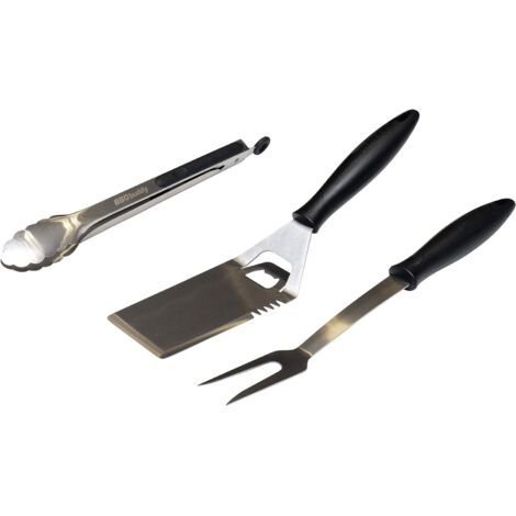 Attrezzi per barbecue - Set di accessori da 3 pezzi che include forchetta, pinze e spatola
