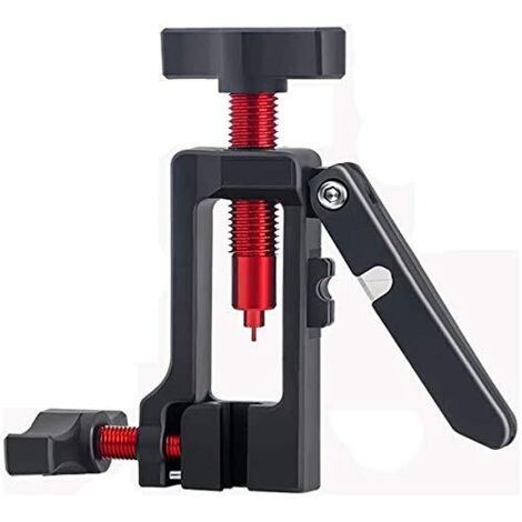 Attrezzi per la riparazione di biciclette, tagliatubi per bici, strumento di inserimento dell'ago, strumento di installazione dell'ago dell'olio con testa a T per bici (nero)