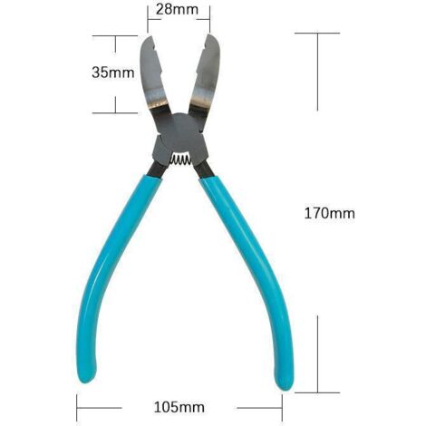 Attrezzi per lo smontaggio di autoveicoli, pinze per il fissaggio di barre decorative, pinze per il fissaggio di rivetti, pinze da 17 cm.