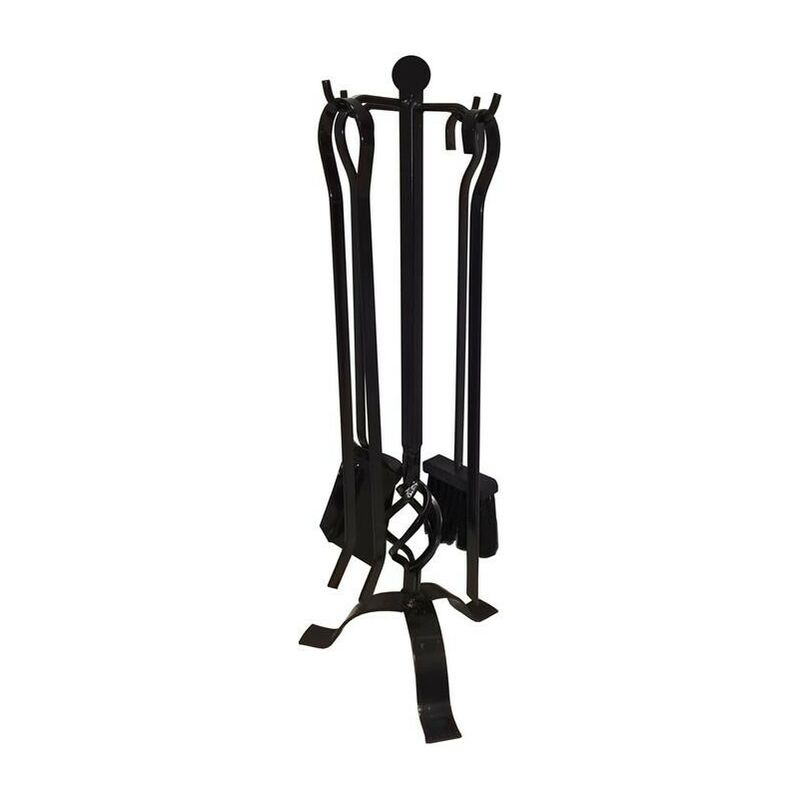 Image of Ricor Style - stand autoportante con 4 accessori in ferro battuto per camino 15 x 15 x h 60 cm