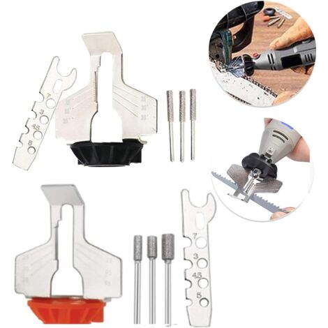Attrezzo per affilare le catene della sega Kit per affilare la motosega rotante Kit di accessori Attrezzo per affilare la motosega, (2 set)