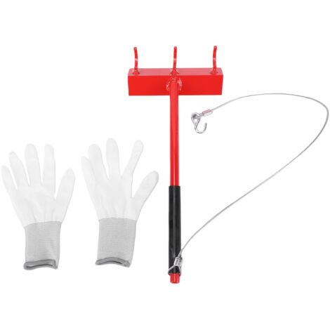 Attrezzo per l'installazione di recinzioni a maglie - Tenditore con 3 ganci in acciaio - Cavo da 71 cm (28 pollici), impugnatura ergonomica