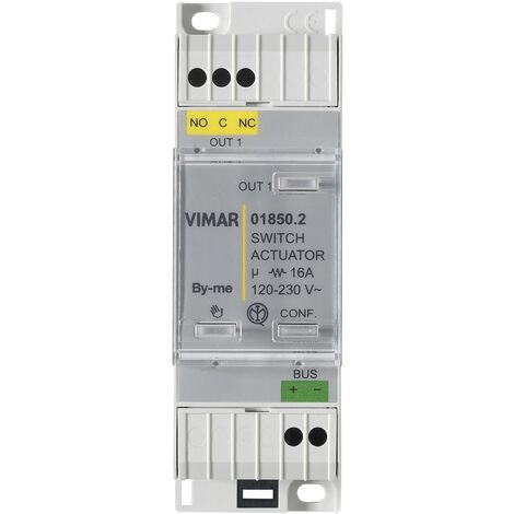 Attuatatore con 1 uscita a relè 16A 230V su guida DIN Vimar 01850.2