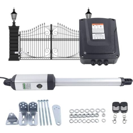 Attuatore per cancelli a battente, elettrico Attuatore per cancelli a battente con 2 telecomandi apriporta automatico 300KG 50W
