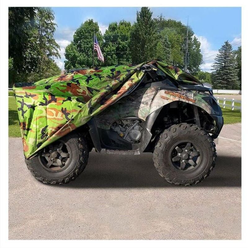 Atv Housse Extérieure pour Quad Bache de Protection Camping vtt Moto Etanche Anti -uv Imperméable 210D Camouflage 210120115CM