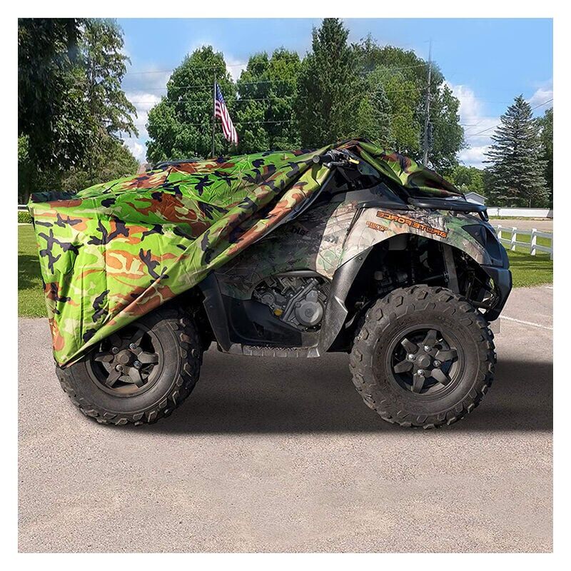 Atv Housse Extérieure pour Quad Bache de Protection Camping vtt Moto Etanche Anti -uv Imperméable 210D Camouflage 210120115CM