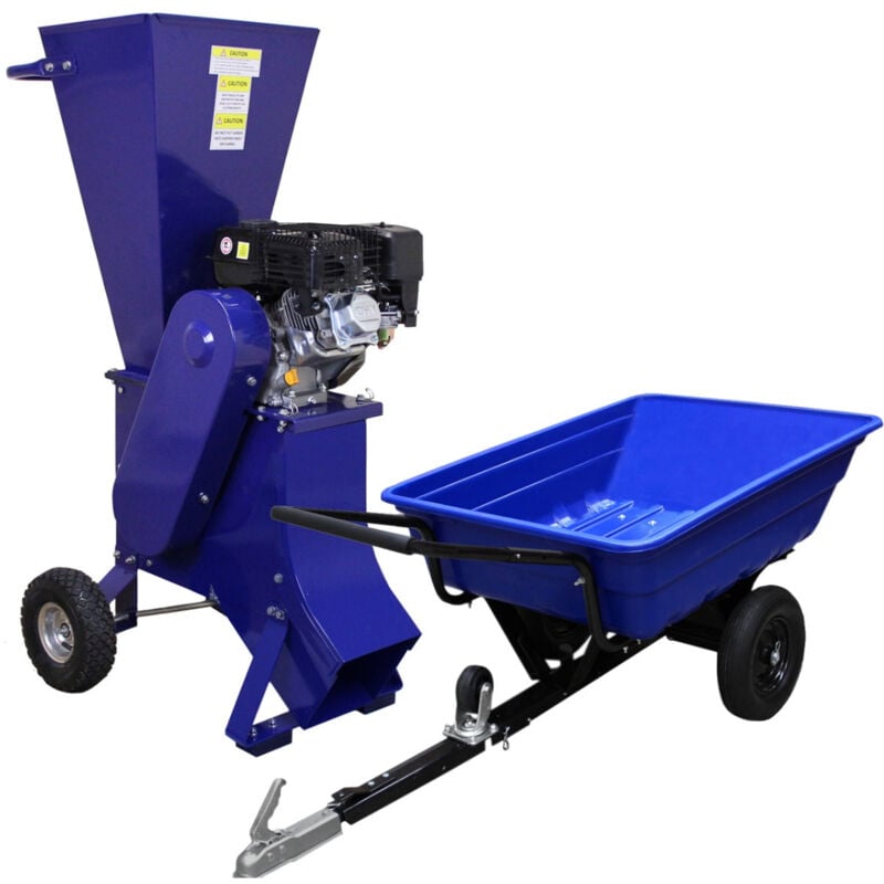 Monster Shop - atv Trailer 295kg Tipping & 15HP Wood Chipper Petrol Shredder