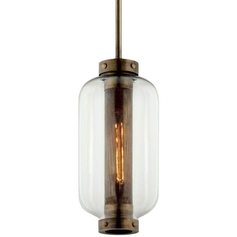 Atwater 1 Luce Appendiabiti Vintage Ottone, Vetro