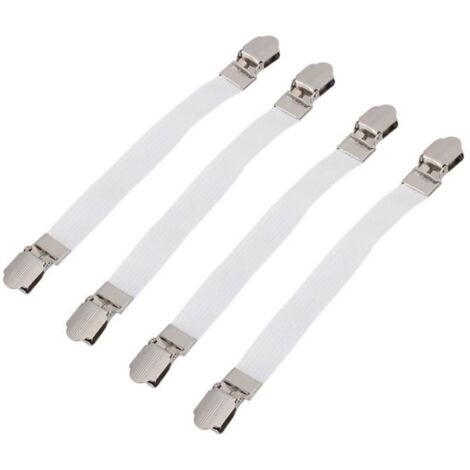Atyhao Attaches de sangles de drap de matelas 4 pcs Élastique Crisscross Lit Matelas Feuille Sangles Double Tête Clips Pince