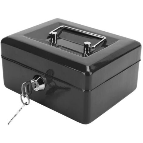 Atyhao Boîte de rangement d'argent 6in Mini coffre-fort portable de sécurité verrouillable coffre-fort avec serrure à clé pour