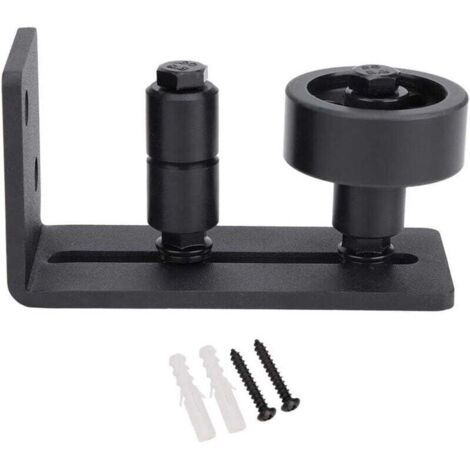 Atyhao Floor Guide Sliding Barn Door Floor Guide Black Floor Guide Roller Adjustable Flat Track Kit (4.72 x 1.97 x 2.36 inches)
