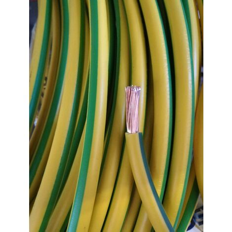 AUPROTEC Câble unipolaire 6,0 mm² FLRY-B Fil Électrique en Anneau: 5m,  Vert-Jaune