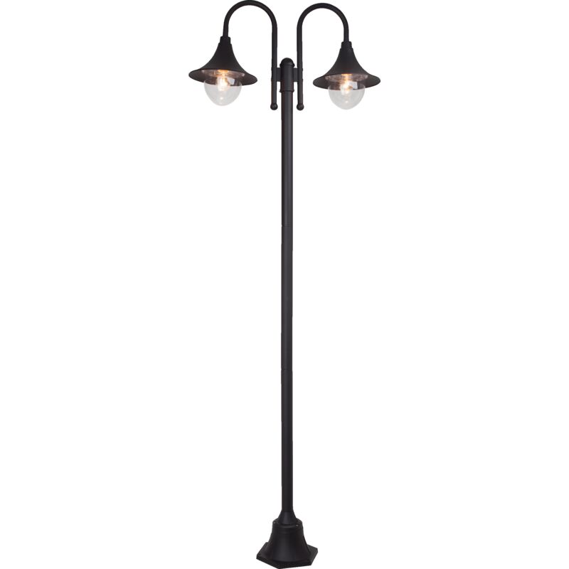 Kandelaber 2 flammig Außenstehlampe für Gartenanlagen 2m Höhe IP-Schutzart 44 spritzwassergeschützt 2x E27 Aluminium-Druckguss/Kunststoff,