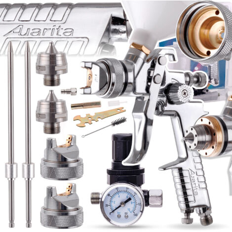 AUARITA HVLP-Farbpistole mit 2 Düsen 1,4 und 1,7 mm für Verdünner