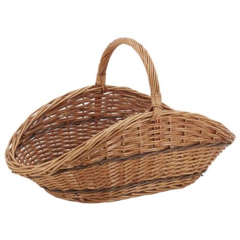 Aubry Gaspard – Panier à bûches en osier tressé – Dimensions 65x35x24 cm – Rangement élégant pour bois – Poids léger 0,75 kg