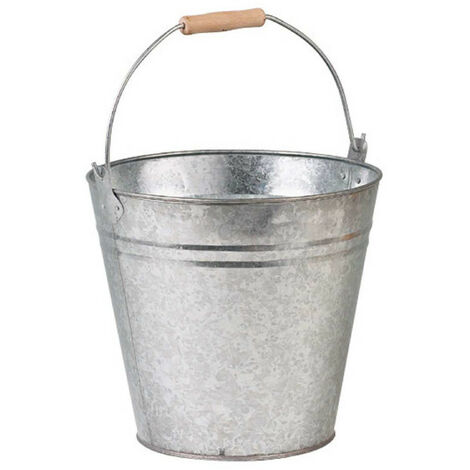 Aubry Gaspard – Seau rond en zinc lourd 8L – Diamètre 26 cm – Hauteur 24 cm – Poignée amovible pour transport facile – Décoration intérieure