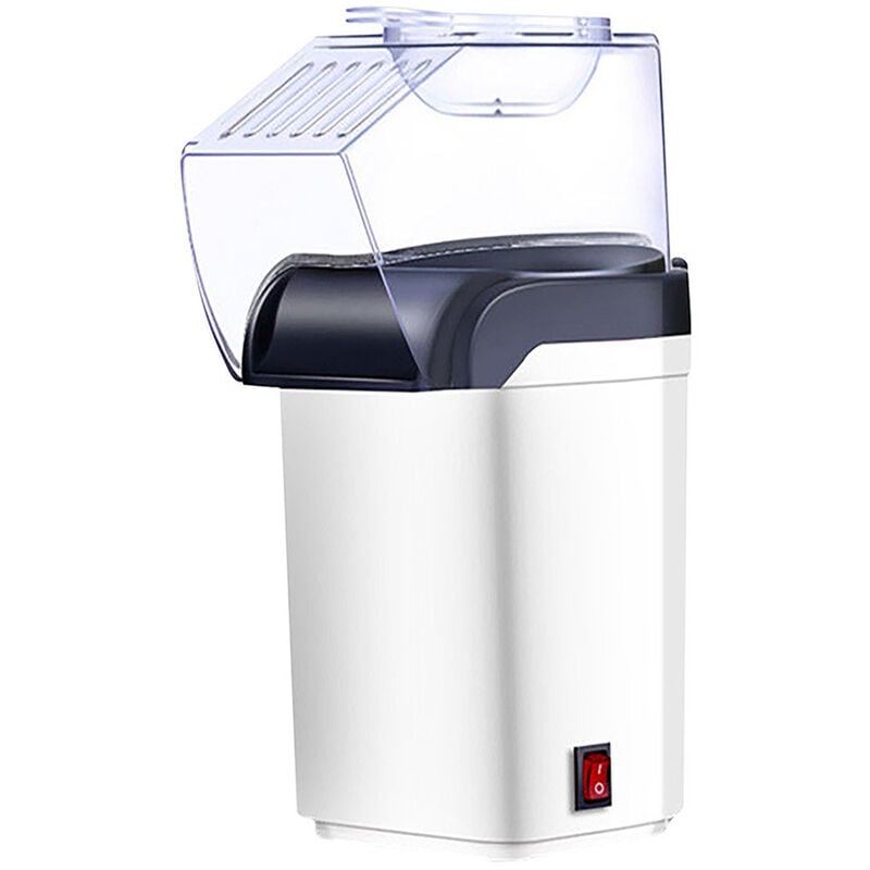 Aucune huile nécessaire Mini Machine à pop-corn électrique Machine à pop-corn à air entièrement automatique pour enfants （Blanc）