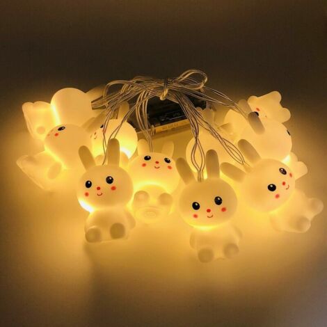 Aucune marque lapin de pâques guirlandes lumineuses pâques led lumières en plein air garden party décoration batterie