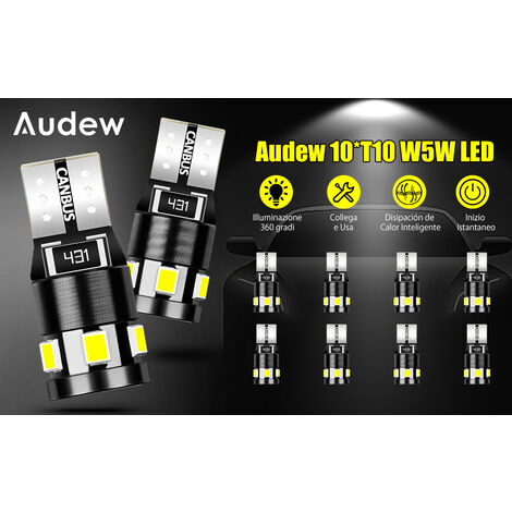 DRILLPRO AUDEW 10 LED-Birnen T10 2835smd 9led Dekodierung Fahrzeugbreite Lampe Seitenmarkierungsleuchten Dekoratives Licht 9240 Lumen 12V 2,7W 4882K IP65 LAVENTE