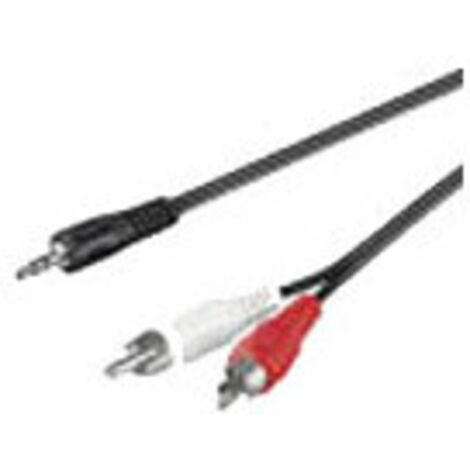 Audio Adapterkabel AUX, 3,5 mm Klinke zu Stereo Cinch-Stecker, Klinke 3,5 mm Stecker (3-Pin, stereo)  2x Cinch-Stecker (Audio links/rechts). Kabellänge 10 m
