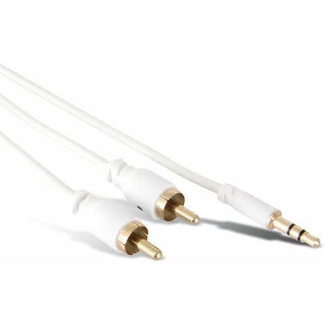 Audio-Adapterkabel, Klinke/Cinch, 1,5 m, weiß